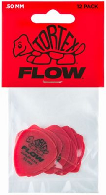 Dunlop Tortex Flow Standard Guitar Picks Red .50mm 12 Pack