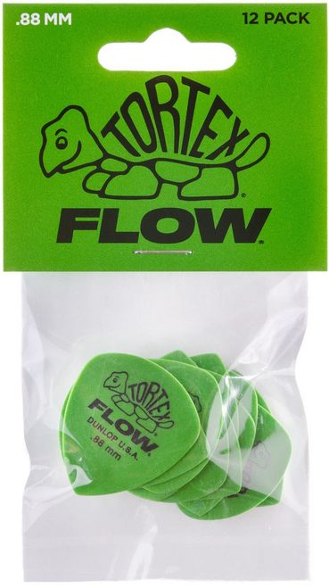 Dunlop Tortex Flow Standard Guitar Picks Green .88mm 12 Pack