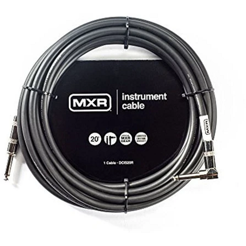 MXR 20' Instrument Right Angle Cable for Electric Guitar or Bass Amplifier