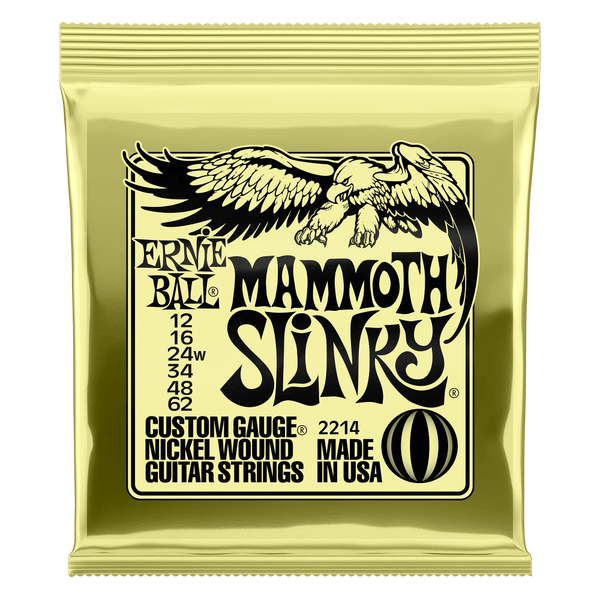 Ernie Ball Mammoth Slinky Nickel Wound Electric Guitar Strings, 12-62 Gauge