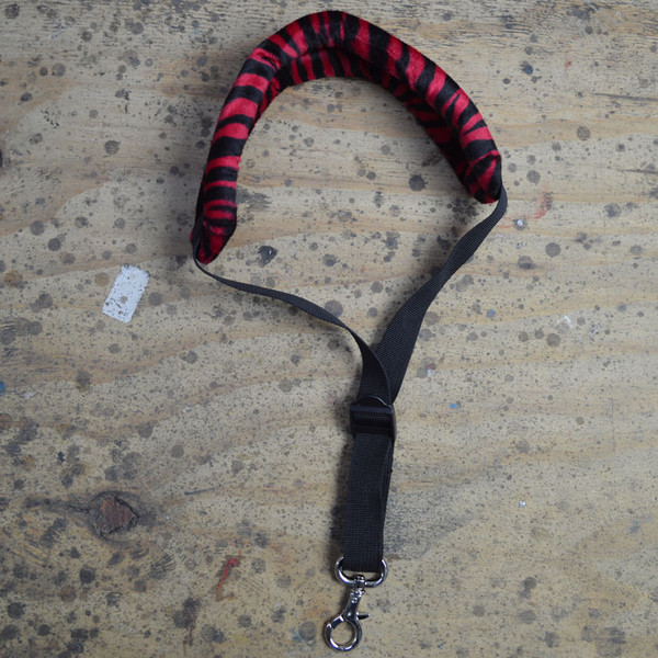 Black & Pink Zebra Faux Fur Saxophone Strap