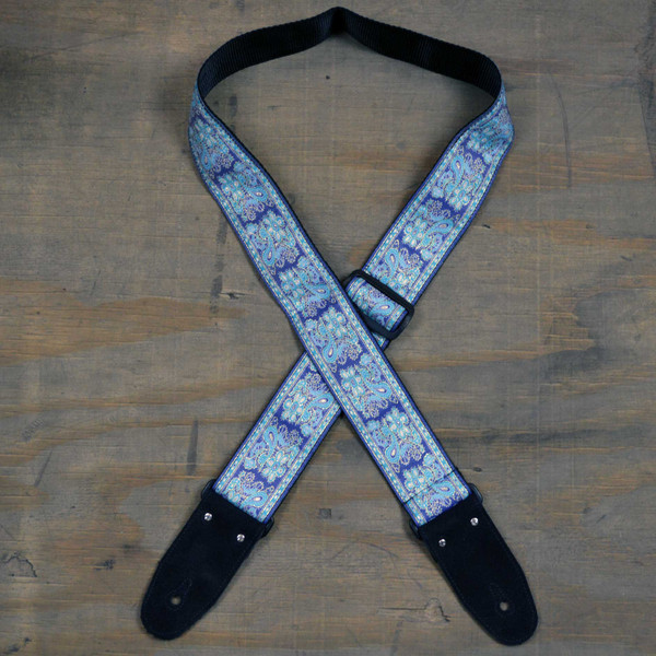 Pale Blue Jacquard 50mm Webbing Guitar Strap