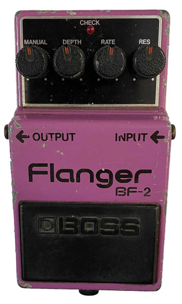 BOSS BF-2 Flanger Made in Japan 1981 Black Label Electric Guitar Pedal