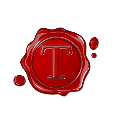 Single Letter Wax Seal Roman Style "T"