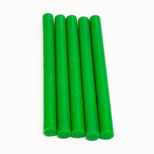 Pack of 5 Sticks 10mm Sealing Wax for use in Hot Glue Guns COOL GREEN