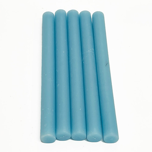 Pack of 5 Sticks 10mm Sealing Wax for use in Hot Glue Guns TRANSLUCENT BLUE