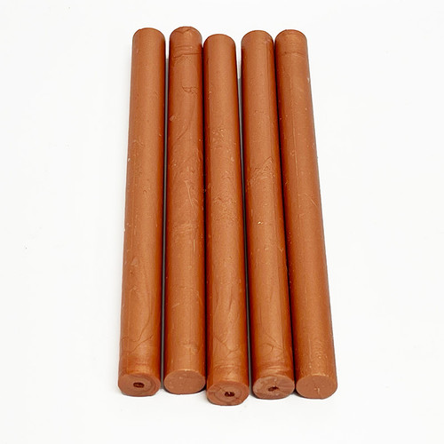 Pack of 5 Sticks 10mm Sealing Wax for use in Hot Glue Guns COPPER PEACH