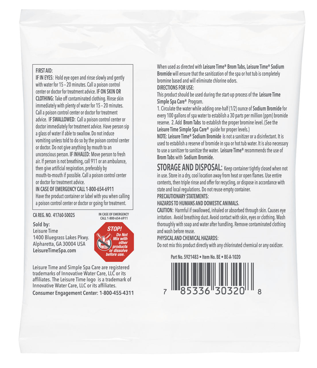 Leisure Time Sodium Bromide for Hot Tubs & Spas - Thumbnail 4