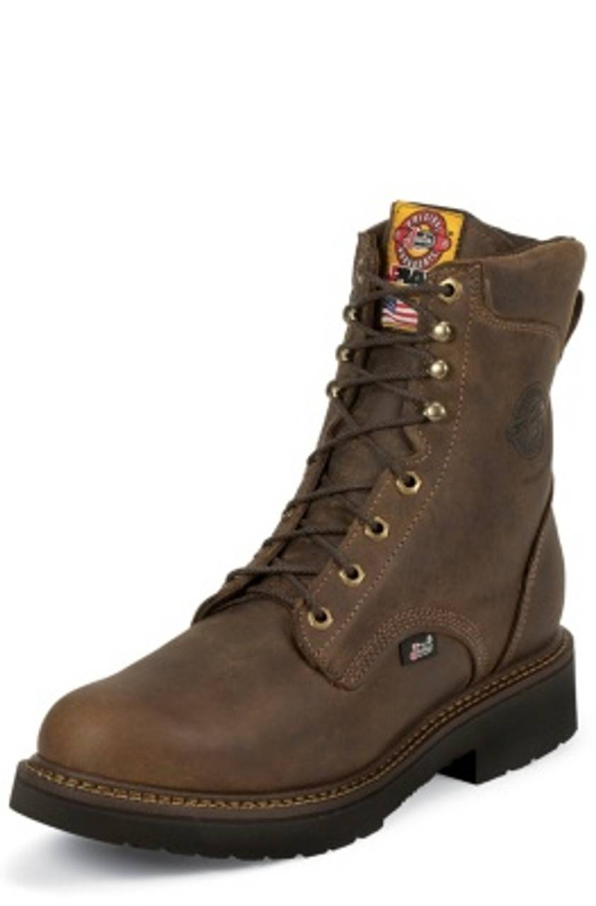 justin black steel toe boots