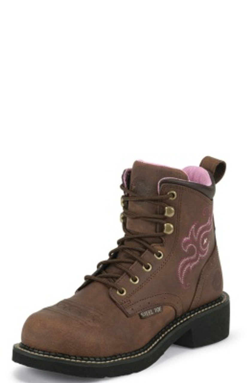 Womens justin shop steel toe boots