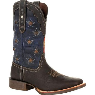 Rebel by Durango Mens Vintage Flag Western Boot DDB0328 Dark Brown and Vintage Flag
