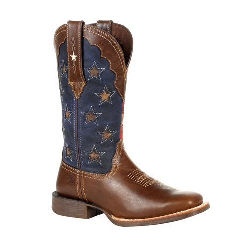 Durango® Lady Rebel Pro Women's Vintage Flag Western Boot DRD0393 SABLE BROWN AND VINTAGE FLAG