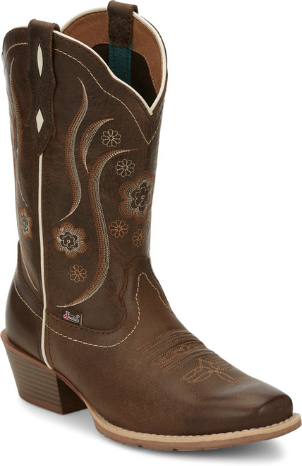 Justin Ladies Boots GY2937 12" Jessa Brown Buffalo