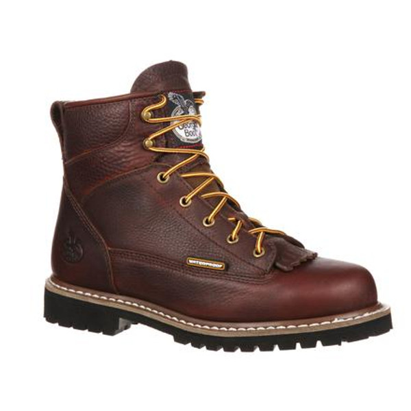 Georgia Mens Waterproof Lace-To-Toe Work Boot GBOT052 CHOCOLATE