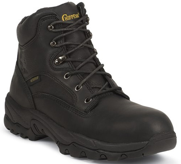 Chippewa Mens Boots 55175 6" BLACK OILED WATERPROOF LACE UP