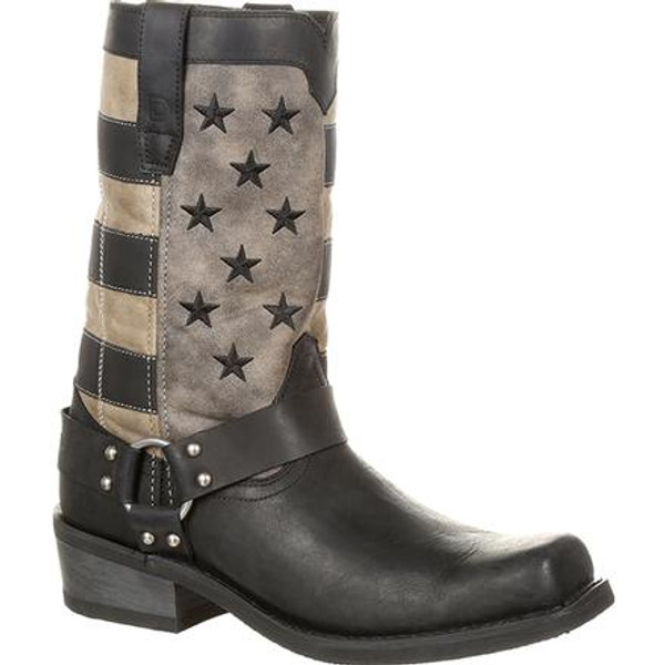 Durango® Mens Black Faded Flag Harness Boot DDB0141 BLACK CHARCOAL GREY