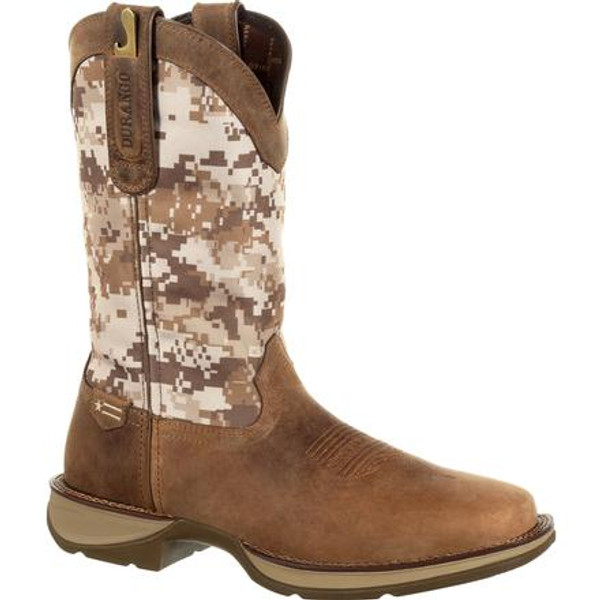 Rebel by Durango Mens® Desert Camo Pull-on Western Boot DDB0166 DUSTY BROWN AND DESERT CAMO