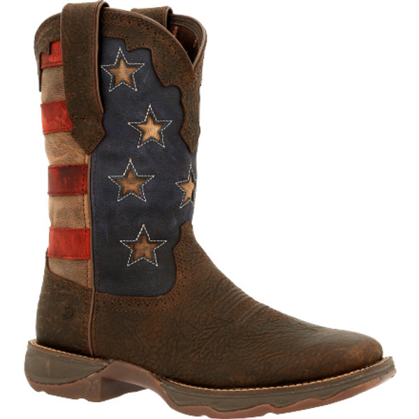 Lady Rebel by Durango® Women's Vintage Flag Western Boot DRD0409 DARK BROWN AND VINTAGE FLAG