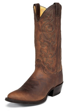 Justin Buck Bay Apache Cowboy Boots Brown 12 E Model 2253 New - CONDITION ISSUES Justin Brown Leather Buck Bay Apache Western Cowboy Boots  main image 4