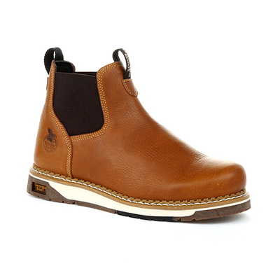 Georgia Boot Mens AMP LT Wedge Chelsea Work Boot GB00346 BROWN display picture 1
