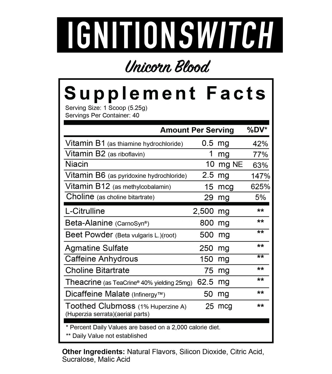 AXE & SLEDGE IGNITION SWITCH UNICORN BLOOD, 40 SERVINGS HD Nutraceuticals