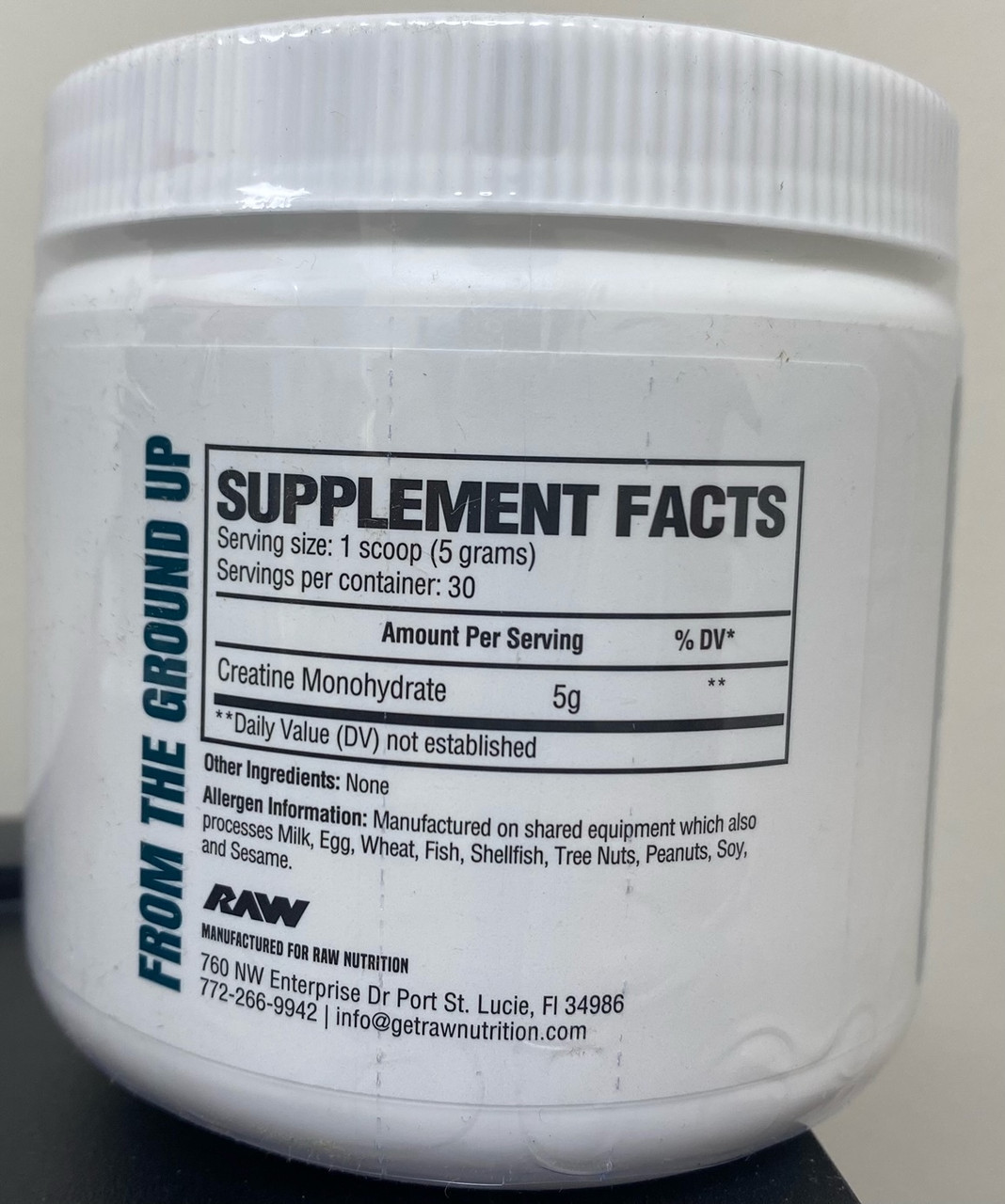 RAW NUTRITION CREATINE UNFLAVORED, 150 GRAMS, 30 SERVINGS - HD ...