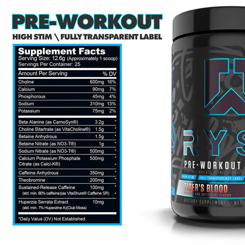 RYSE PROJECT BLACKOUT PREWORKOUT TIGER'S BLOOD, 25 SERVINGS HD