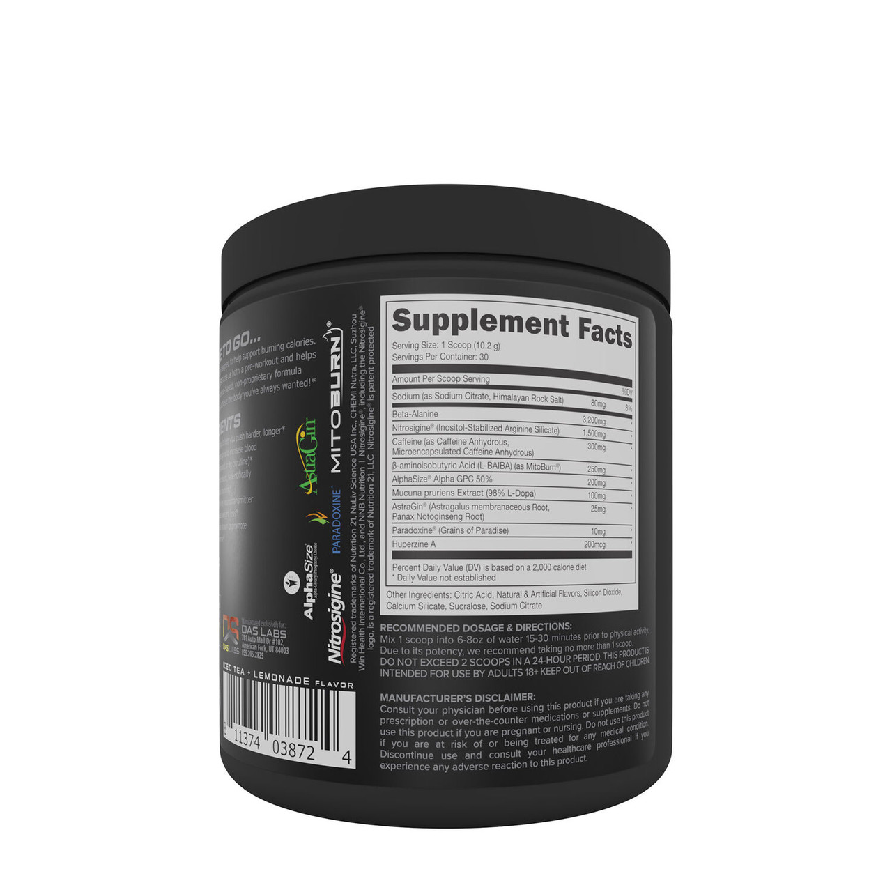 BUCKED UP LFG BURN PREWORKOUT ICE TEA LEMONADE, 30 SERVINGS HD