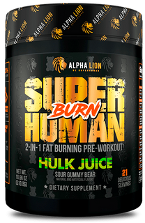 ALPHA LION SUPER HUMAN BURN HULK JUICE (SOUR GUMMY CANDY), 21/42SERVINGS