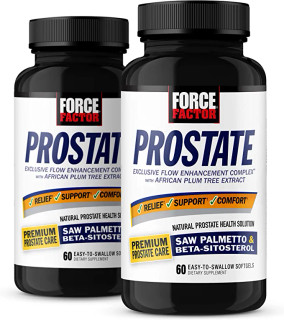 FORCE FACTOR PROSTATE SAW PALMETTO AND BETA SISTEROL, 2 PACK, 120 SOFTGELS