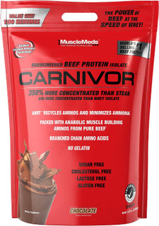 MUSCLEMEDS CARNIVOR BEEF PROTEIN ISOLATE, CHOCOLATE, 7.47LBS, 100 SERVINGS