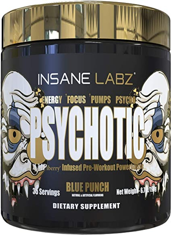 INSANE LABZ PSYCHOTIC GOLD BLUE PUNCH PRE-WORKOUT, 35 SERVINGS