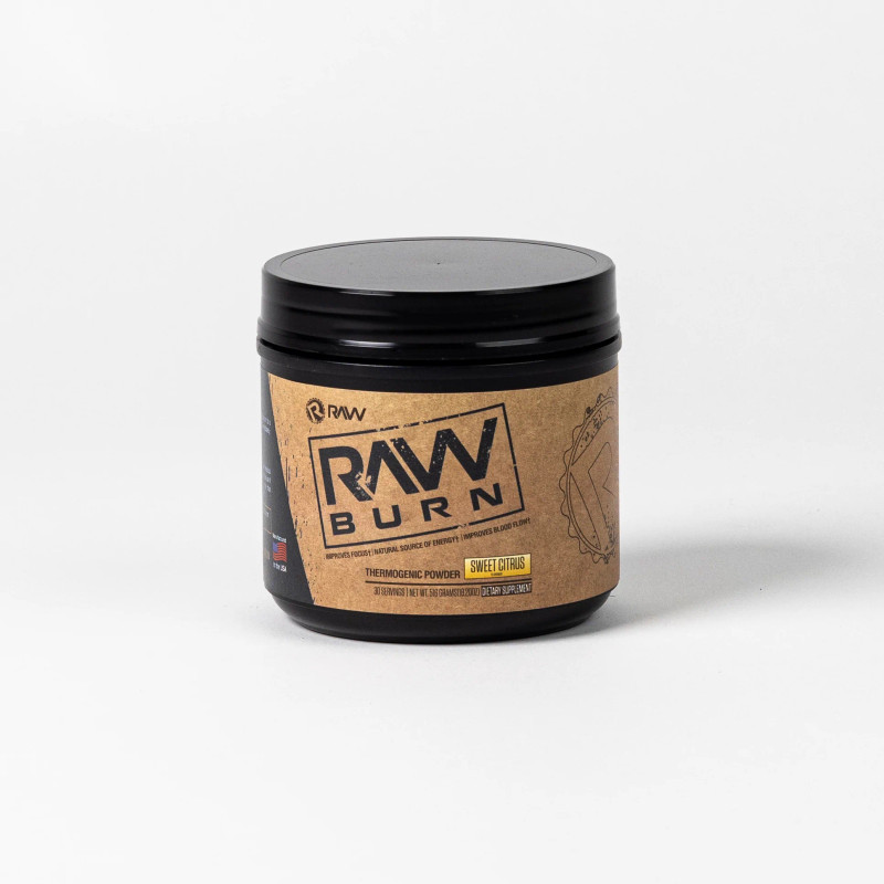 RAW NUTRITION  RAW BURN THERMOGENIC POWDER SWEET CITRUS, 30 SERVINGS