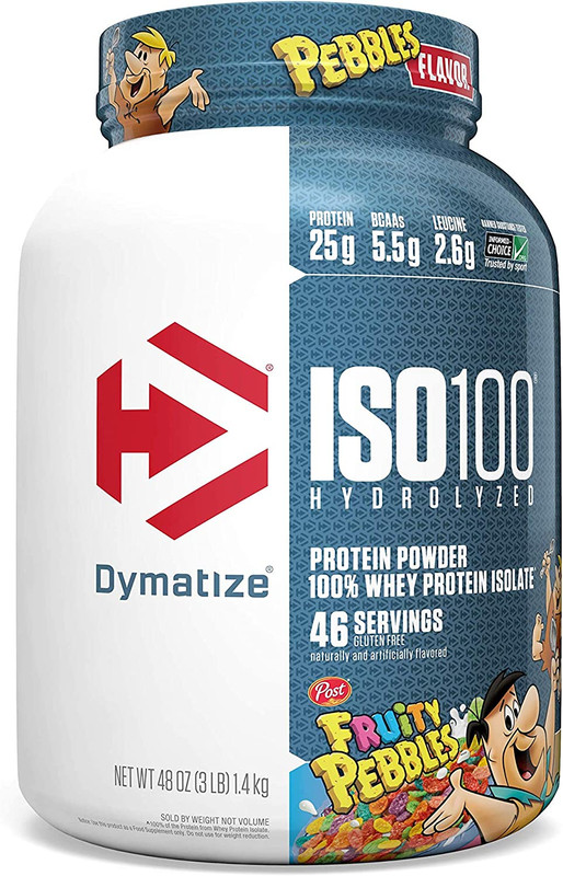 DYMATIZE ISO 100 HYDROLYZED 100% WHEY PROTEIN ISOLATE FRUITY PEBBLES, 46 SERVINGS