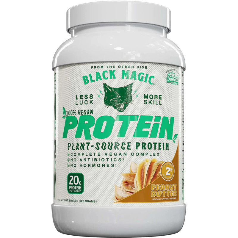 BLACK MAGIC SUPPLY HANDCRAFTED 100% VEGAN PLANT-SOURCE PROTEIN PEANUT BUTTER, 25 SERVINGS, 2 LB