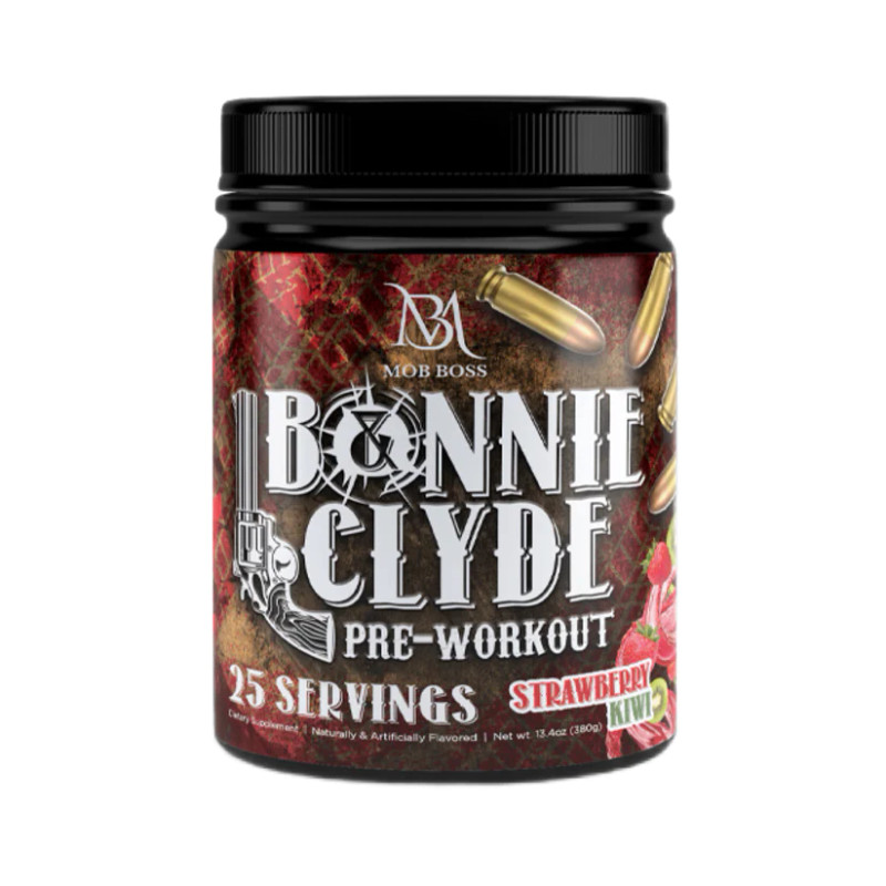 MOB BOSS NUTRITION BONNIE & CLYDE PRE-WORKOUT STRAWBERRY KIWI, 25 SERVINGS