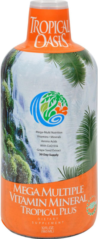 TROPICAL OASIS MEGA MULTIPLE VITAMIN MINERAL TROPICAL PLUS, 32 FL. OZ.