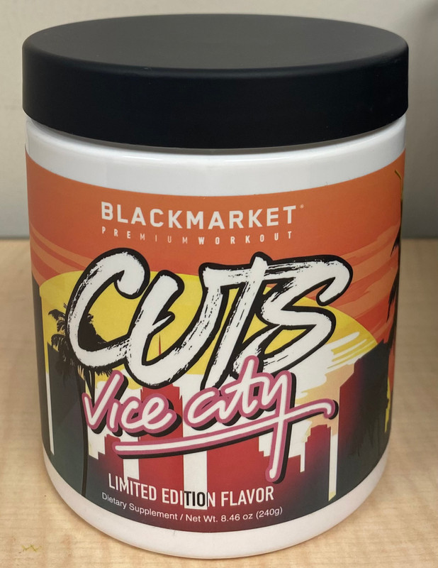 BLACK MARKET CUTS THERMOGENIC PRE-WORKOUT VICE CITY (STRAW PINA COLADA), 30 SERVINGS