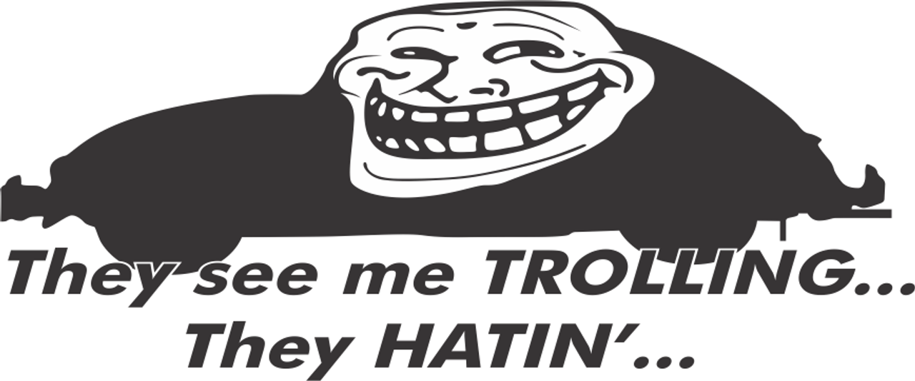 BLACK TROLL FACE DECAL / STICKER