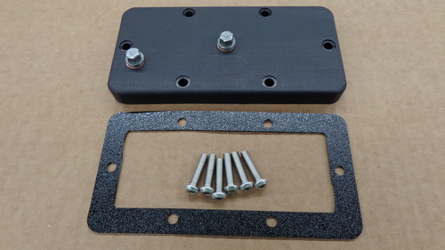 Gearbox Cover Plate with two Plugs, six SS Mounting Screws and a Gasket