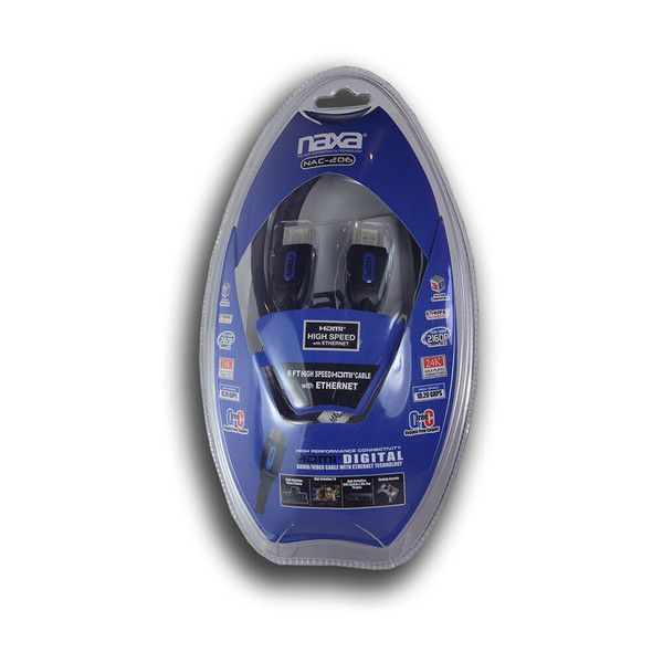 Naxa 6ft 1.4v Ethernet HDMI Cable