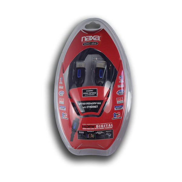Naxa 12ft 1.4v Ethernet HDMI Cable