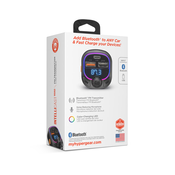 HyperGear IntelliCast Road FM Transmitter Car Charger with 15W USB-C