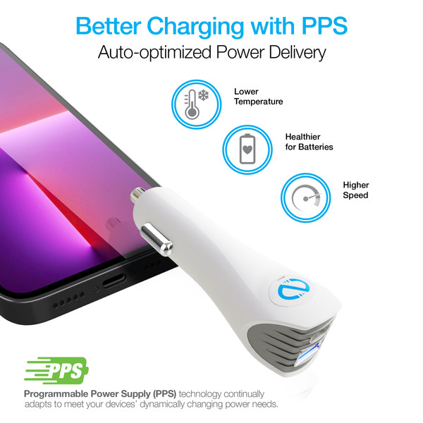 Naztech SpeedMax25 25W USB-C + Light PD + 12W USB Fast Car Charger