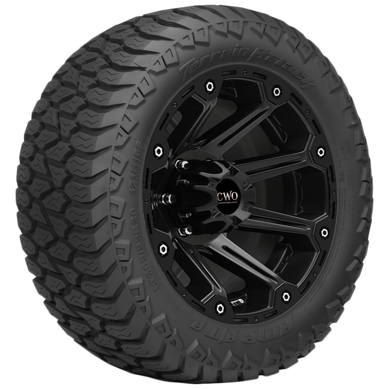 LT305/60R18 Amp Tires Terrain Attack A/T 124R Load Range E Black Wall Tire  305-6018AMP/CA3