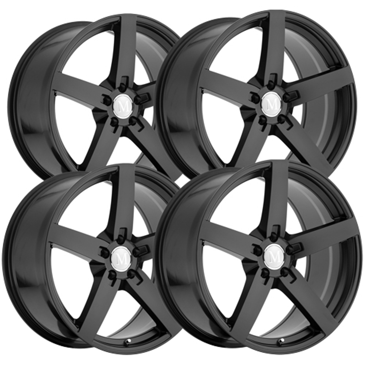 (Set of 4) Mandrus Arrow 17x9 5x112 +32mm Matte Black Wheels Rims 17