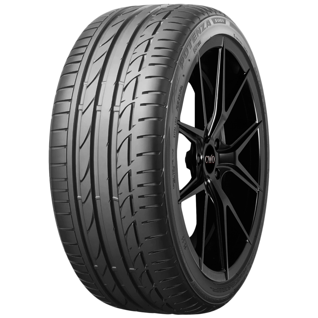 245/40R18 Bridgestone Potenza S001 97Y XL Black Wall Tire 004-857