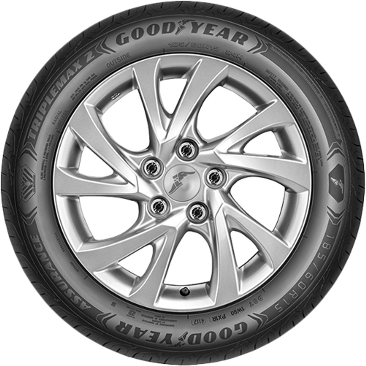 205/65R16 Goodyear Assurance Triplemax 2 95H SL Black Wall Tire