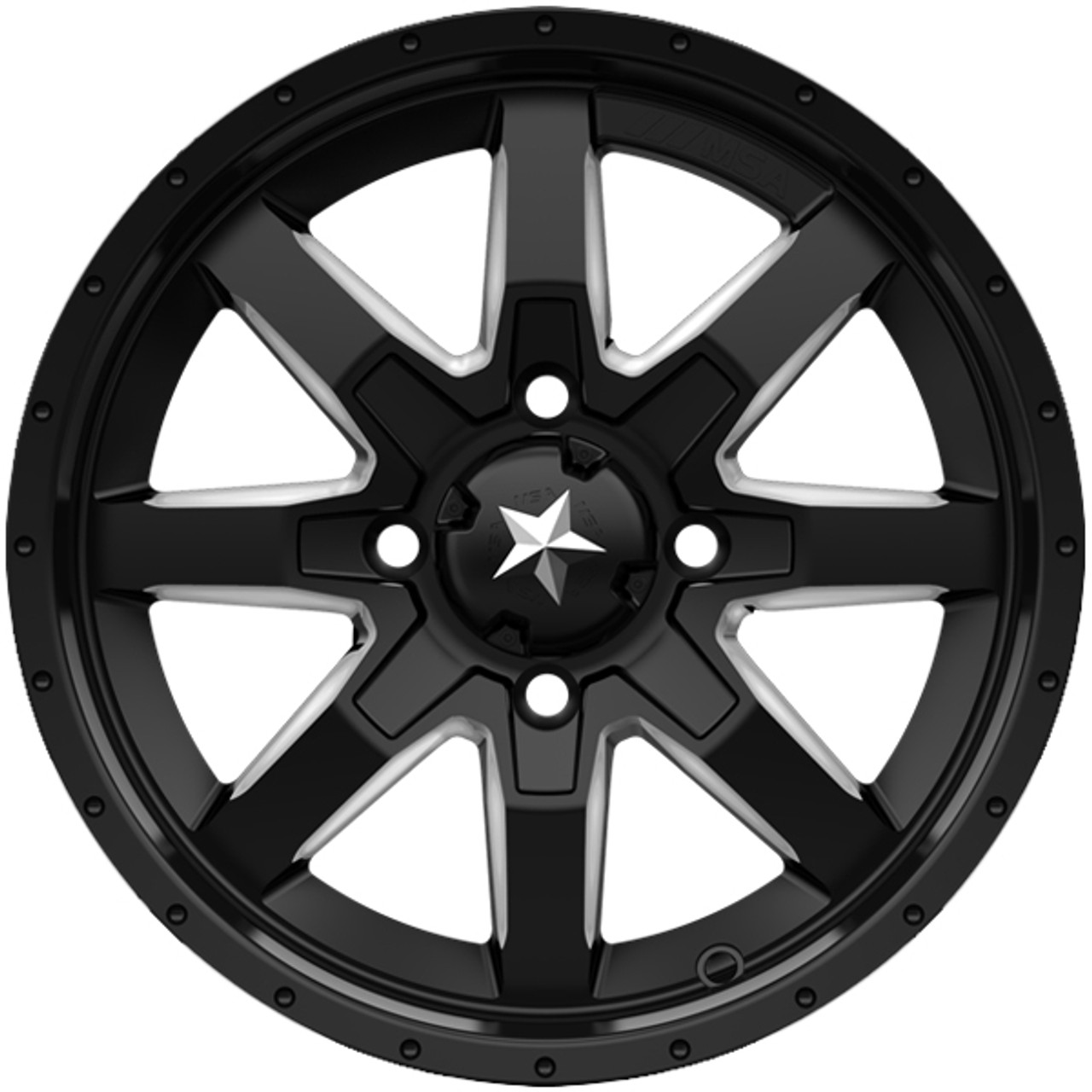 MSA Offroad M25 Rocker 14x7 4x110 +10mm Black/Milled Wheel Rim 14