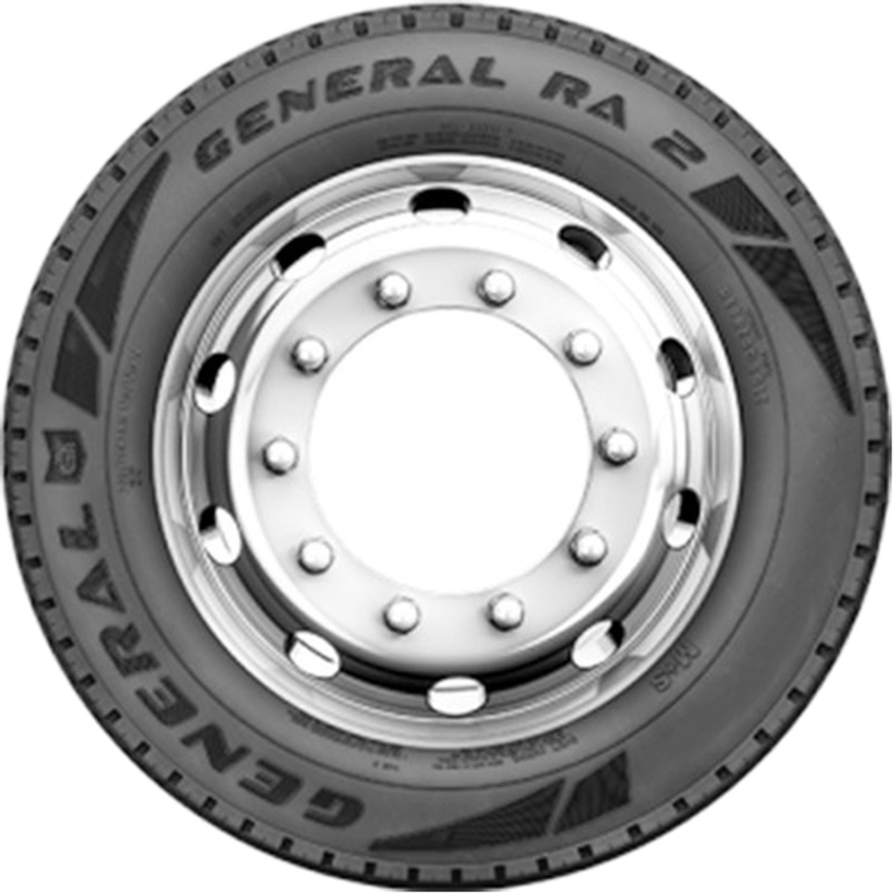 225/70R19.5 General RA 2 128/126N Load Range G Black Wall Tire 05126710000